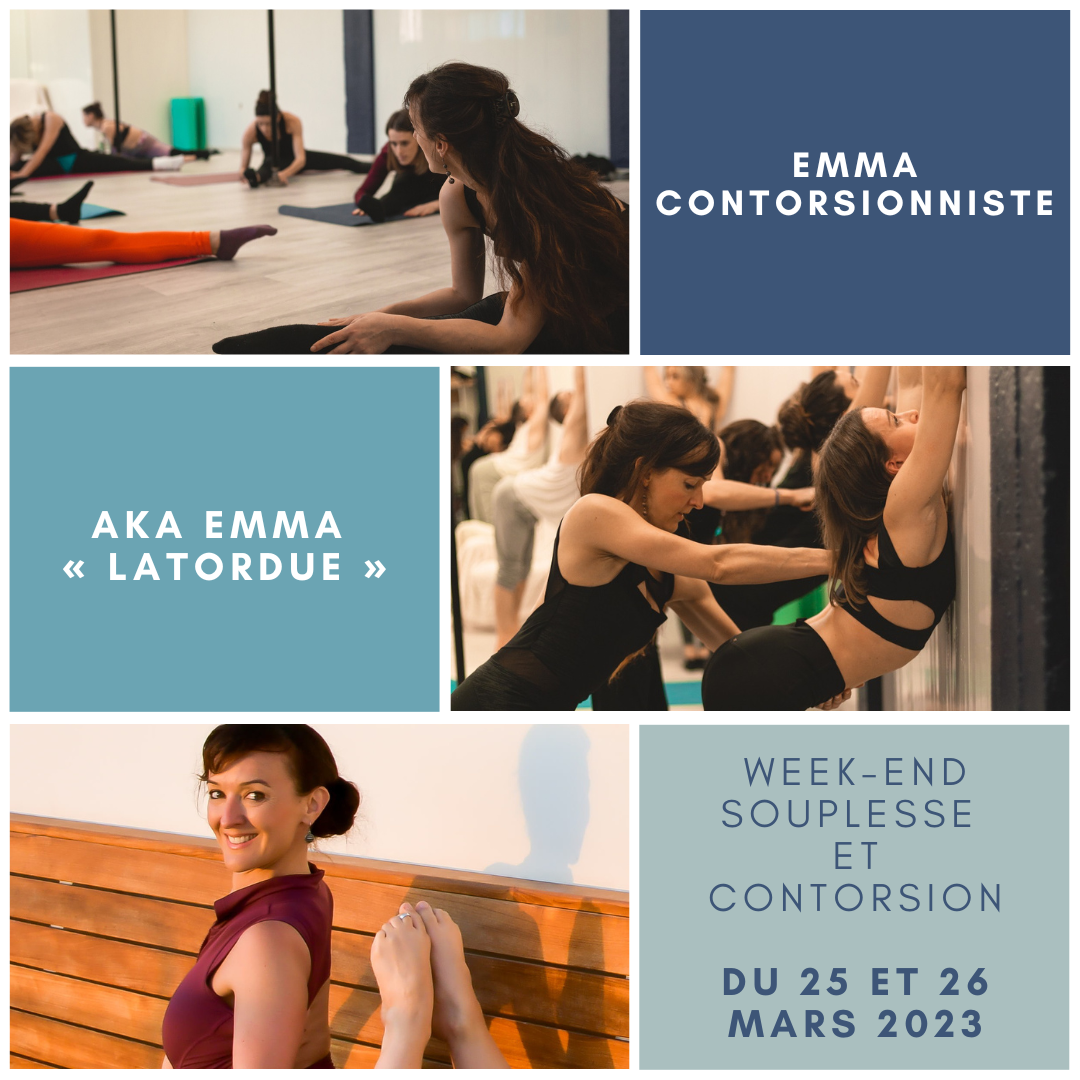 You are currently viewing [A la salle d’Angoulême] Week-end souplesse & contorsion avec Emma Contorsionniste les 25 et 26 mars 2023 :)